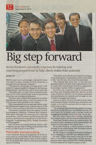 Acme Achievers Team Featured in Sunday Times