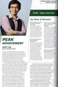 Acme Achievers Founder Jacky Lim Featured in Promising SME500 magazine